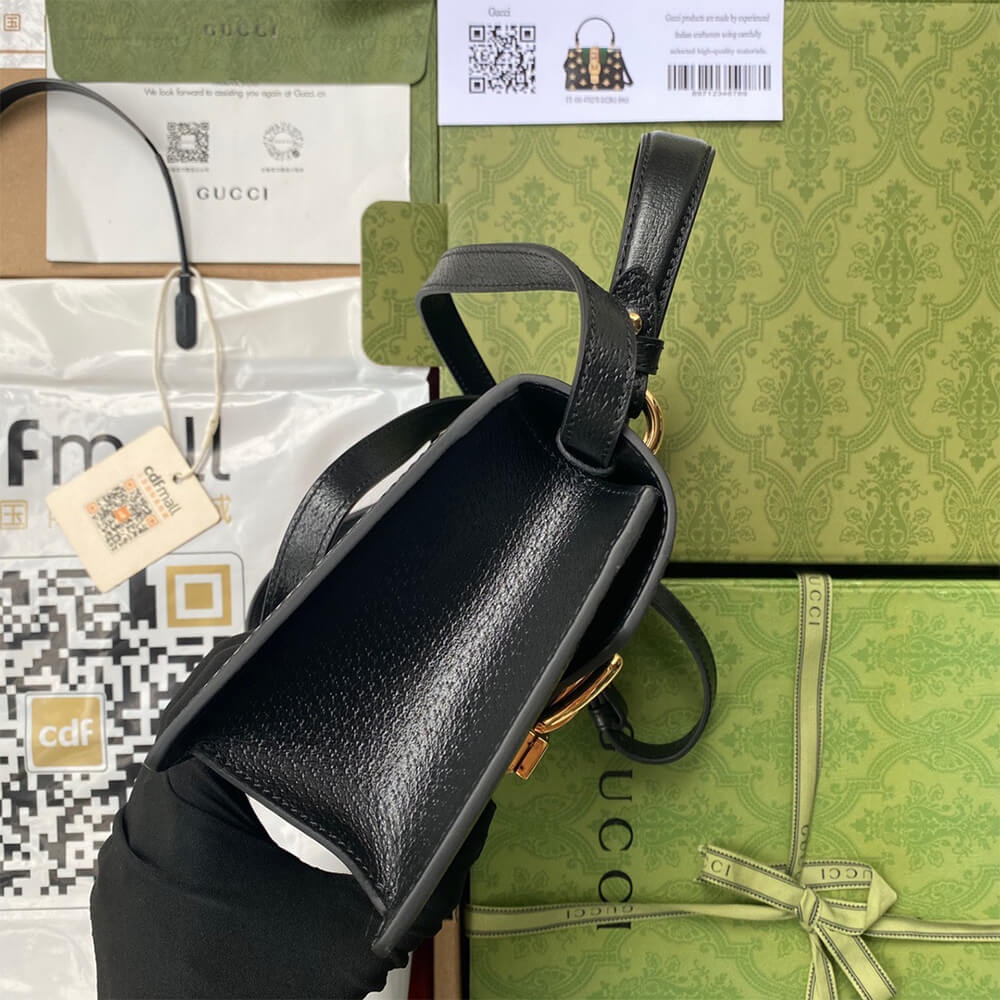 GG Sylvie Bee Star mini leather bag angle 4