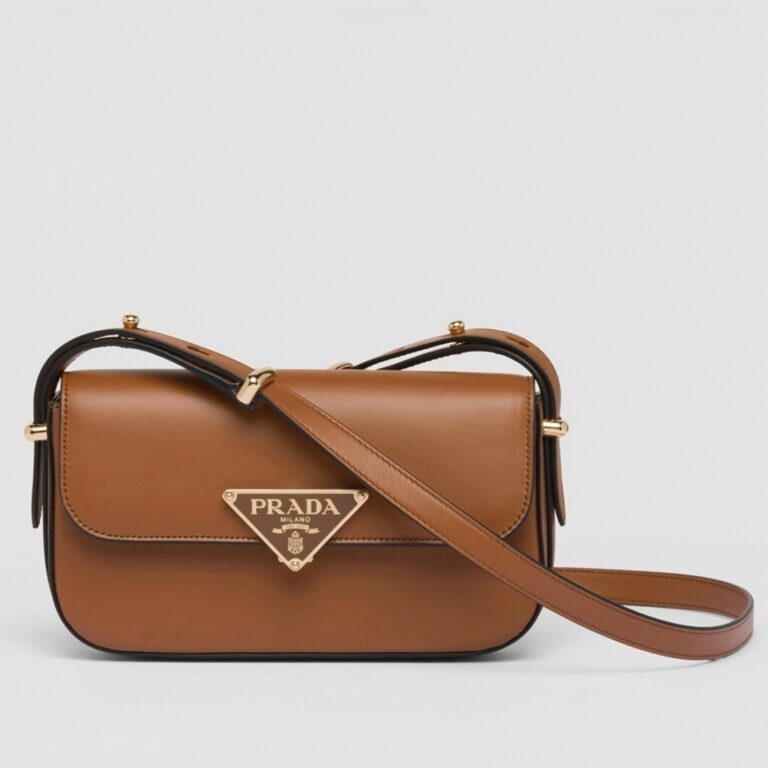 Prada Shoulder Bag Knockoff in Cognac Smooth Calfskin
