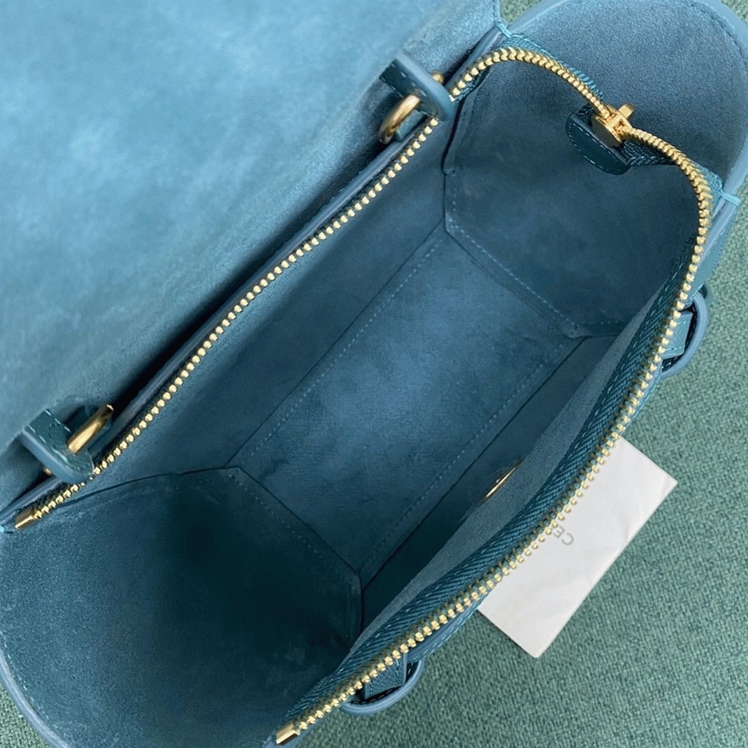 Celine Belt Nano Bag Imitation in Prussian Blue angle 4