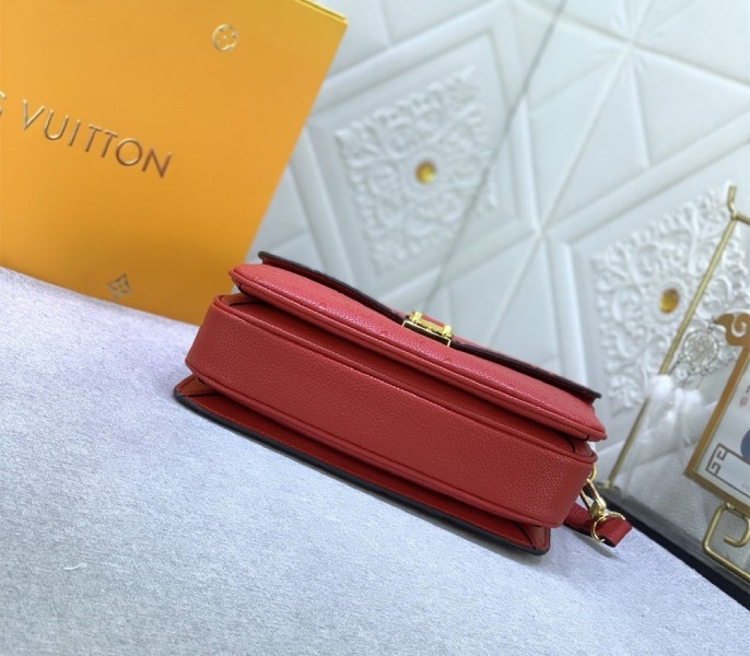 LV Monogram Empreinte Leather Metis In Red angle 5