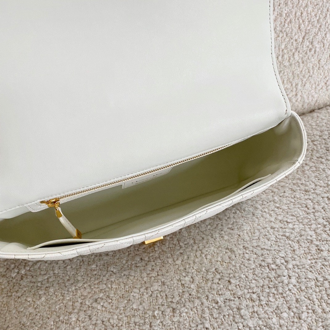 Dior Caro Medium Bag Replica in White angle 3