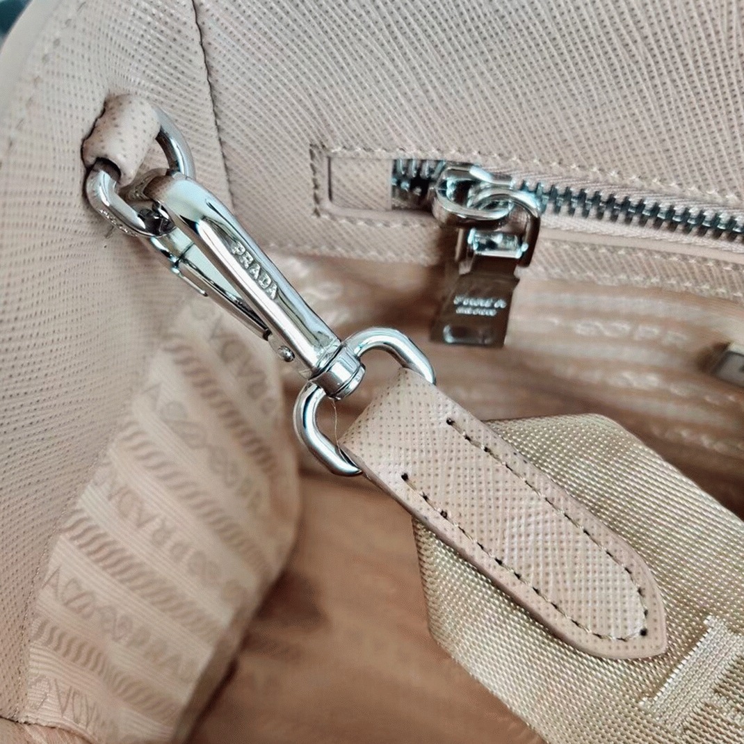Prada Galleria Mini Bag Replica in Beige angle 4