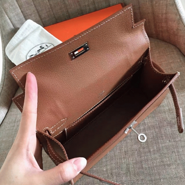 Hermes Gold Epsom High Quality Replica Kelly Pochette Elegant Clutch angle 3