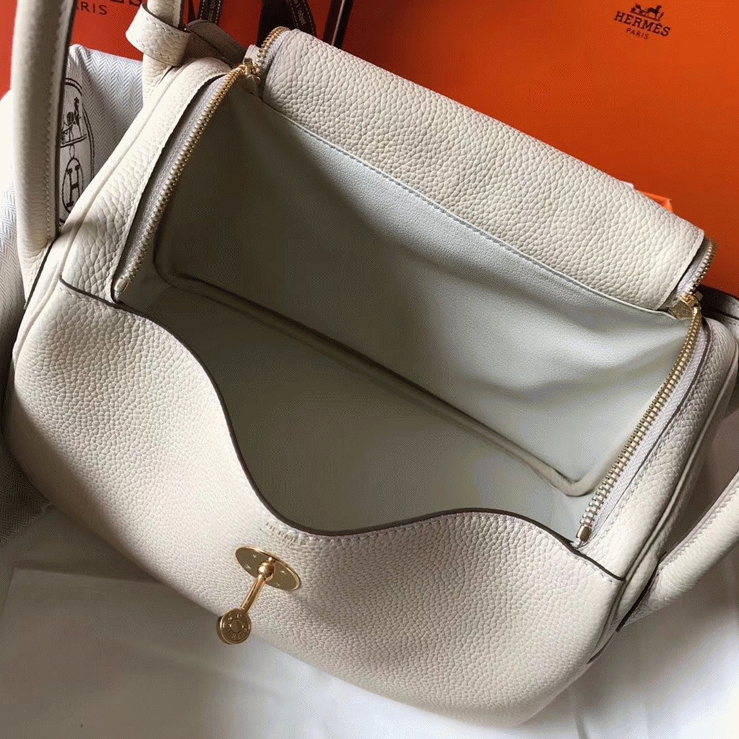 Fake Hermes Lindy 30cm bag in beton color angle 3