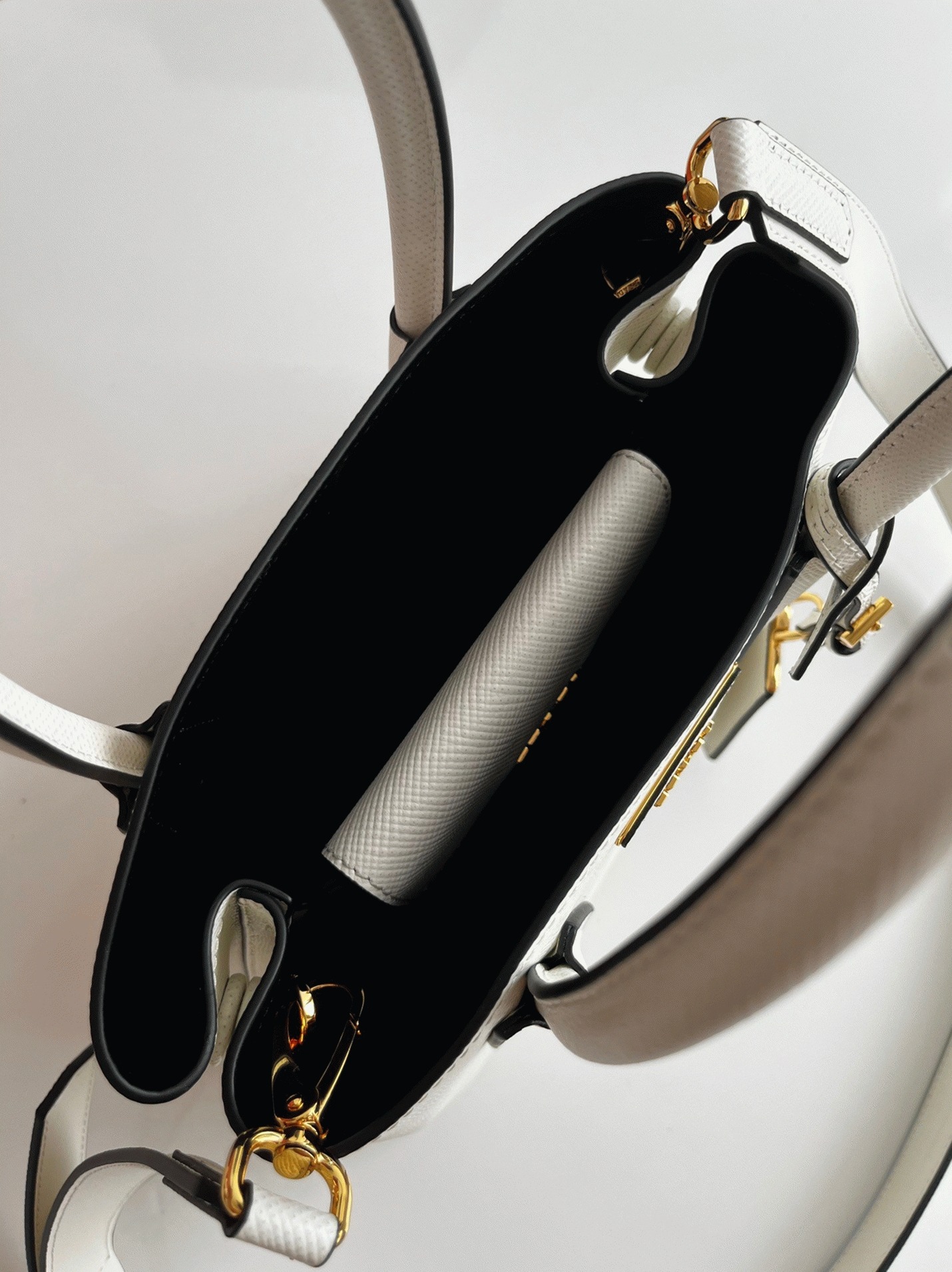 White Prada Double Mini Bag Replica angle 4