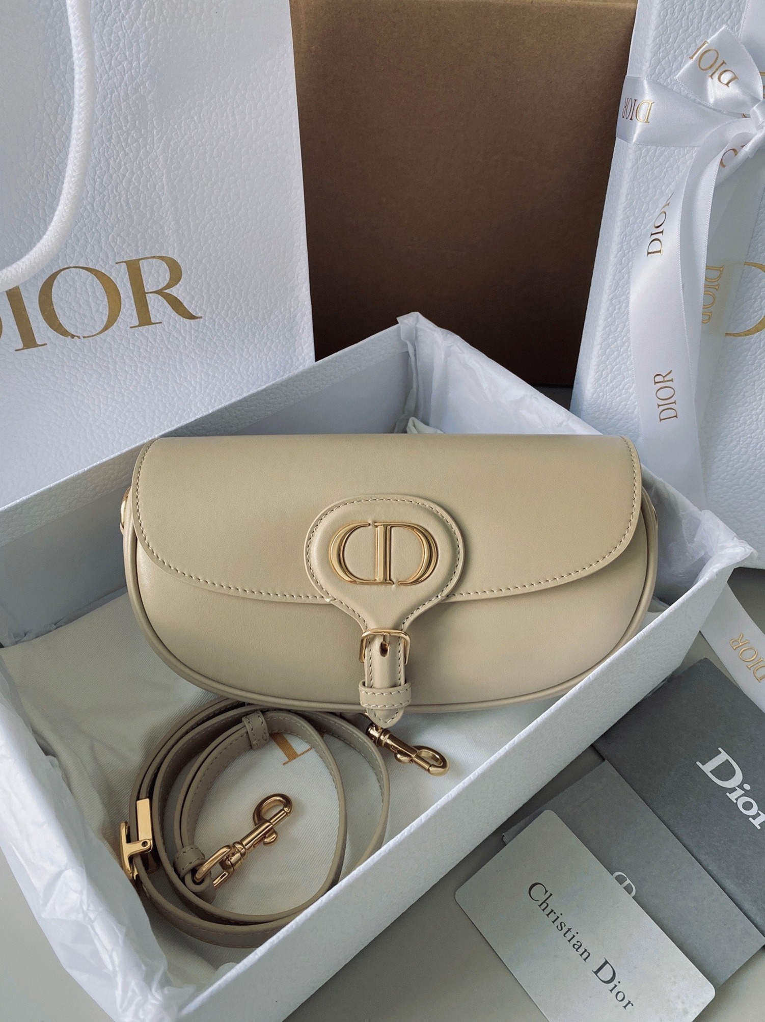 Dior Bobby East-West Bag Replica in Beige angle 5