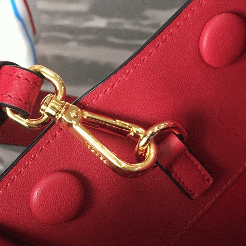 Prada Monochrome Small Bag Knockoff in Red angle 3