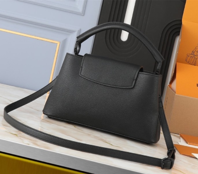 Louis Vuitton Capucines East-West MM Handbag In All Black angle 2