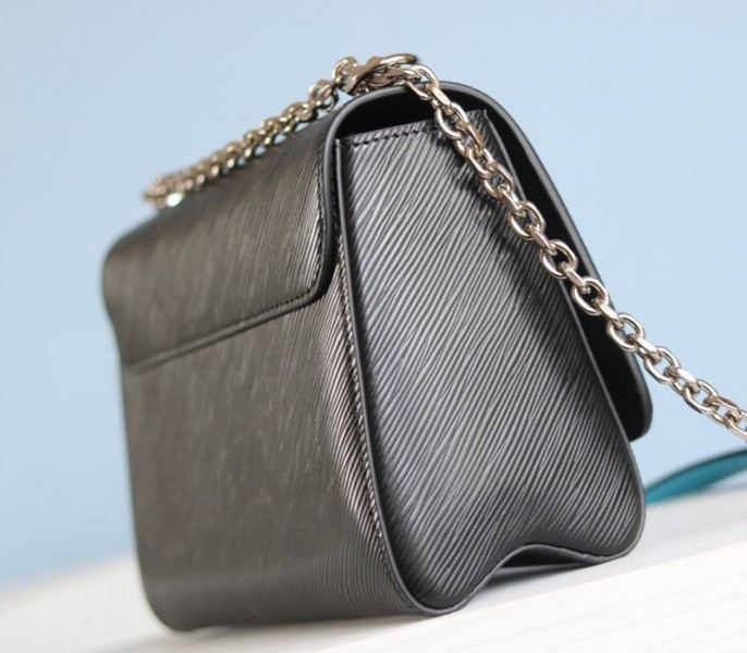 Louis Vuitton Epi Leather Twist MM Limited Edition Bag In Black angle 4