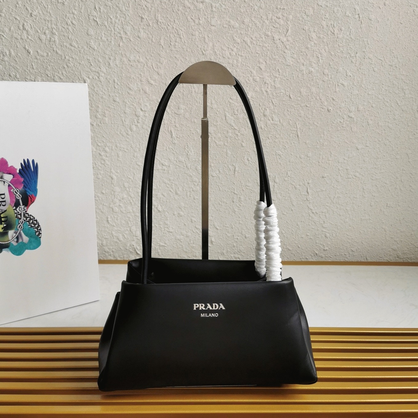 Prada Supernova Small Shoulder Bag Replica in Black angle 2