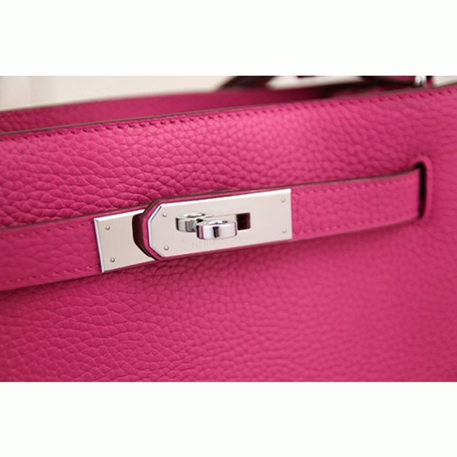 Rose Red Leather Replica Hermes So Kelly 22cm Vivid Shoulder Bag angle 2