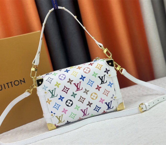Louis Vuitton X TM Multicolored Side Trunk MM In White angle 4