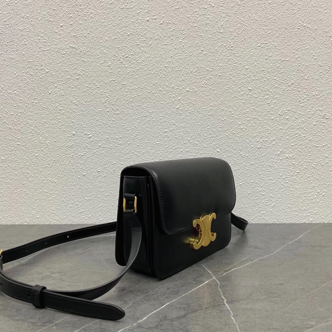 Top Quality Knockoff Celine Triomphe Teen Bag In Black angle 4
