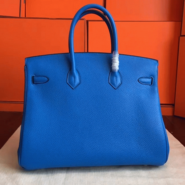 Blue Hydra Fake Designer Hermes Birkin 35cm Bag angle 4