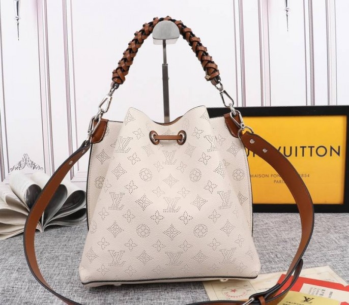 LV Mahina Muria Bag In Cream angle 2