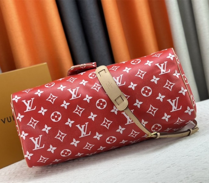 Louis Vuitton Speedy P9 Bandouliere 50 Bag In Red angle 4