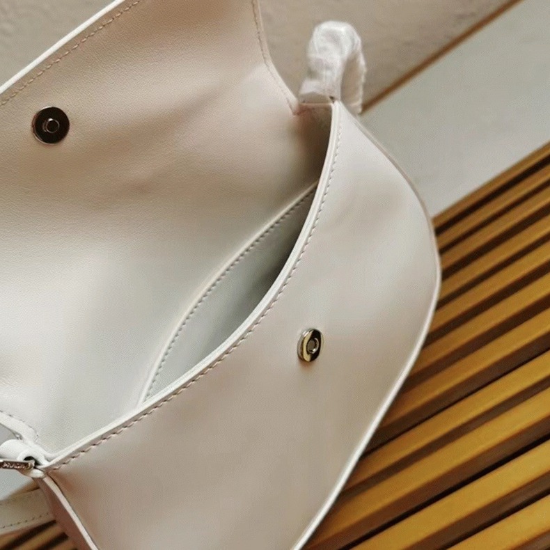White Prada Cleo Flap Bag Replica angle 4