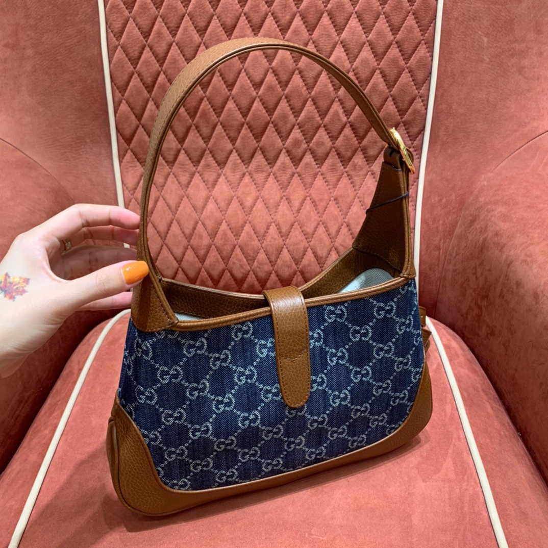 Gucc1 denim handbag angle 2