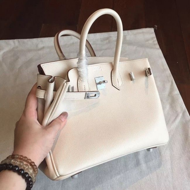 Beige Hermes Birkin 25cm Affordable Copy angle 2