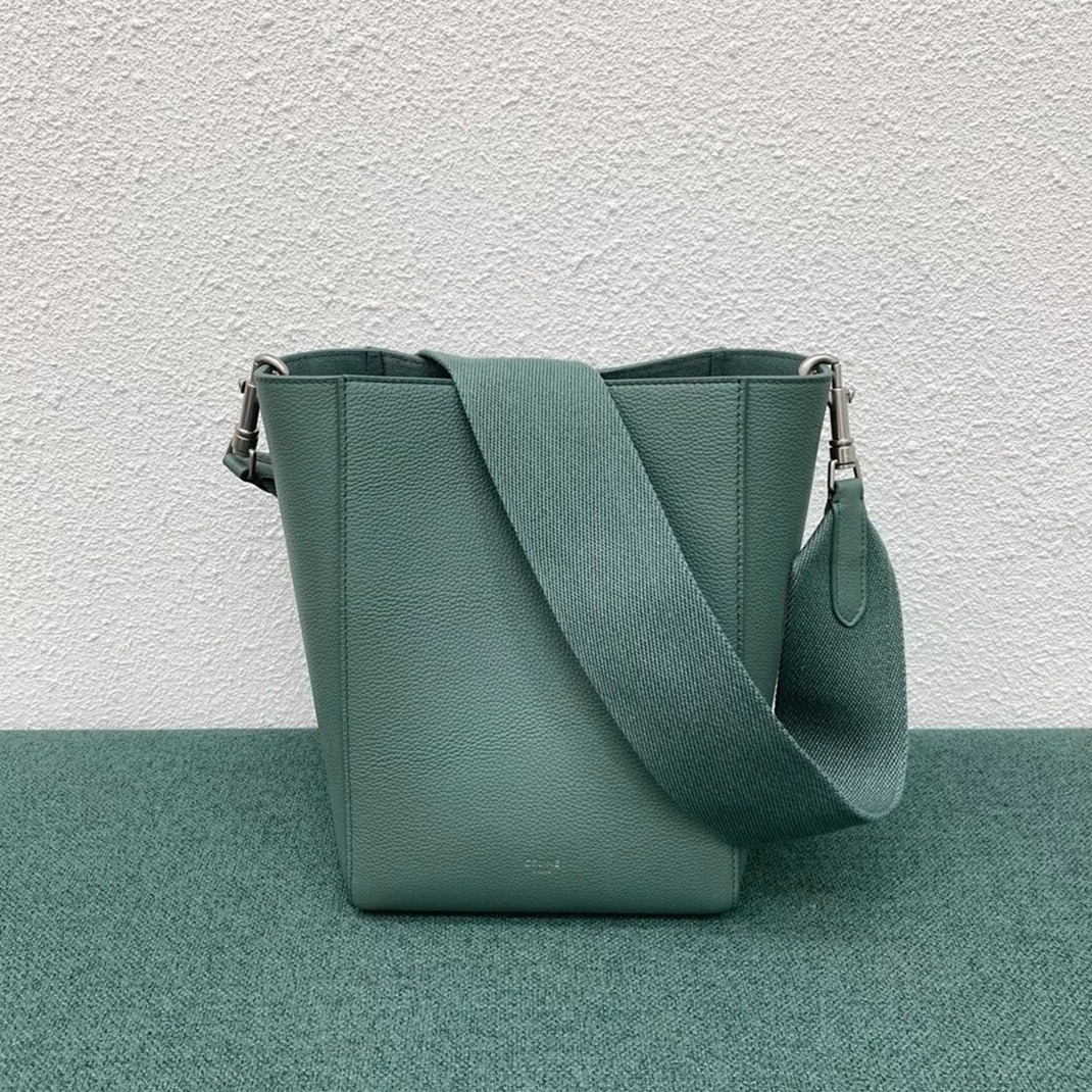 Top Quality Replica Celine Sangle Small Bucket Bag In Celadon Calfskin angle 4