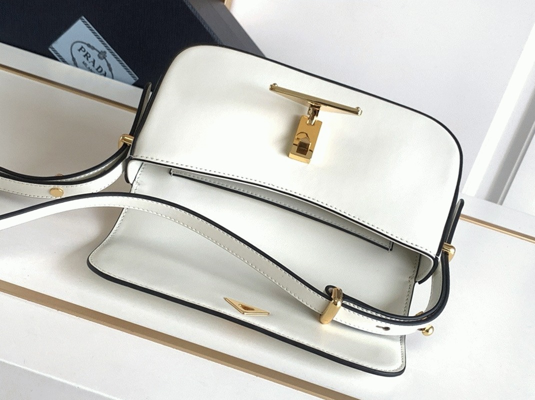 Prada Shoulder Bag Fake in White angle 5