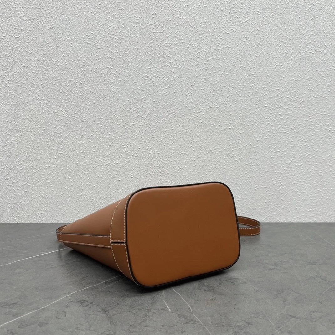 Top Quality Replica Celine Small Bucket Cuir Triomphe In Brown Calfskin angle 5
