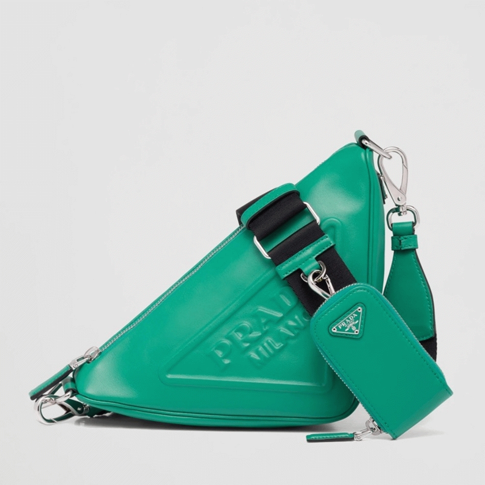 Prada Triangle Shoulder Bag Knockoff in Green