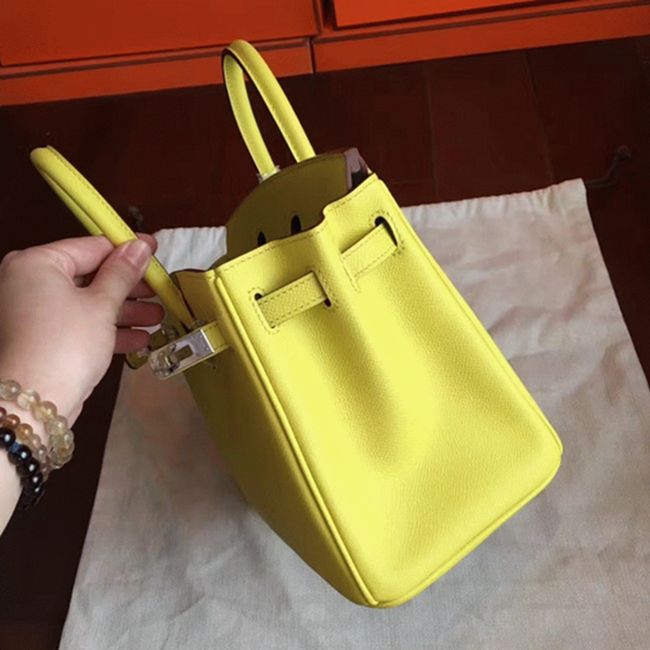 Yellow Hermes Birkin 25cm Premium Handmade Imitation angle 3