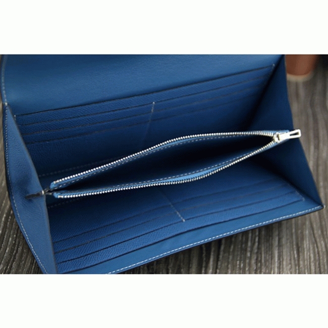 Jean blue knockoff Hermes Constance wallet angle 4