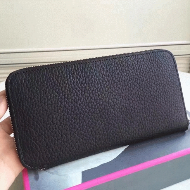 Black AAA Replica Hermes Wallet Azap Zipped angle 3