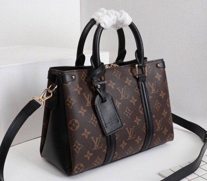 Louis Vuitton Monogram Canvas Soufflot BB Bag In Black angle 2