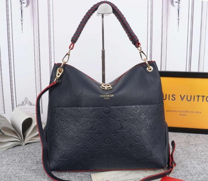 Louis Vuitton Monogram Empreinte Leather Maida Hobo In Navy Blue