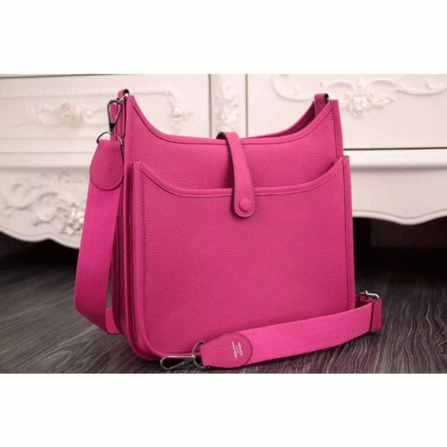 Rose Red Evelyne III PM Bag Replica AAA Hermes Statement Crossbody angle 2