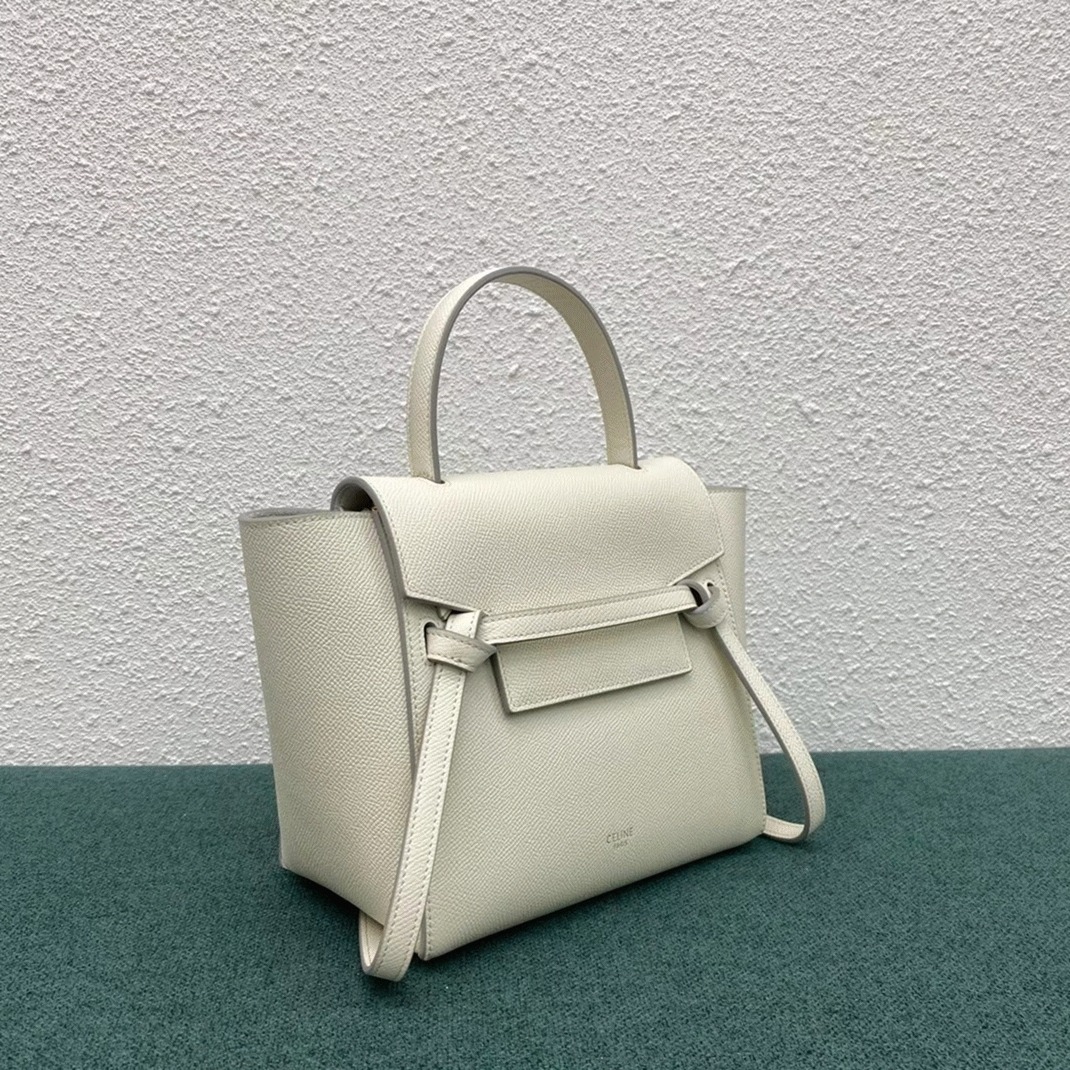 Celine Belt Nano Bag Knockoff in White angle 4