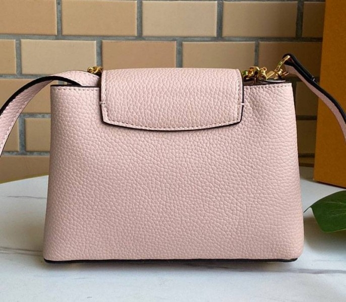 Louis Vuitton Capucines Mini Chain Bag In Pink angle 4