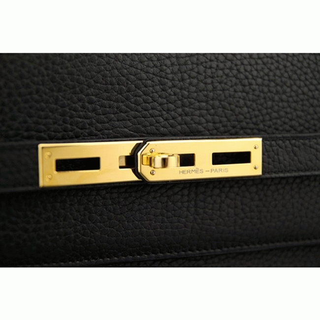 Black Calf Leather Replica Top Hermes Kelly Depeche 38cm Professional Briefcase angle 2