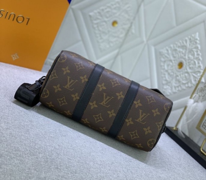 Louis Vuitton Monogram Canvas Keepall Bandouliere 25 In Black angle 4