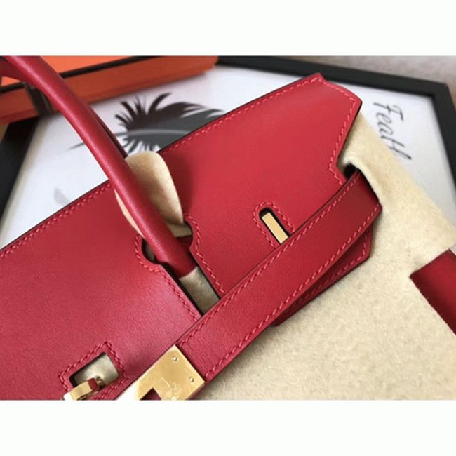 Red Luxury Knockoff Hermes Birkin 30cm Purse angle 3