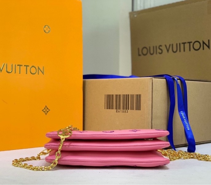 Louis Vuitton Coussin Pochette In Pink And Purple angle 5