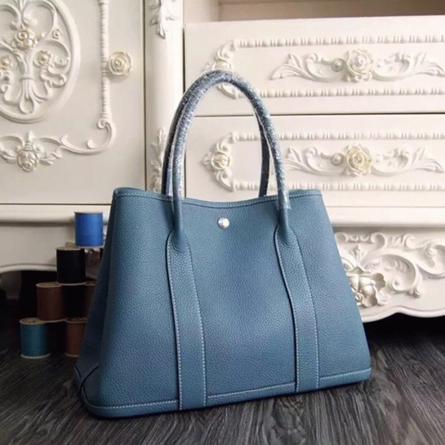 Jean Blue Replica AAA Hermes Garden Party 30cm Canvas Tote angle 3