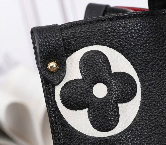 Louis Vuitton Monogram Empreinte OnTheGo MM Tote In Black angle 5