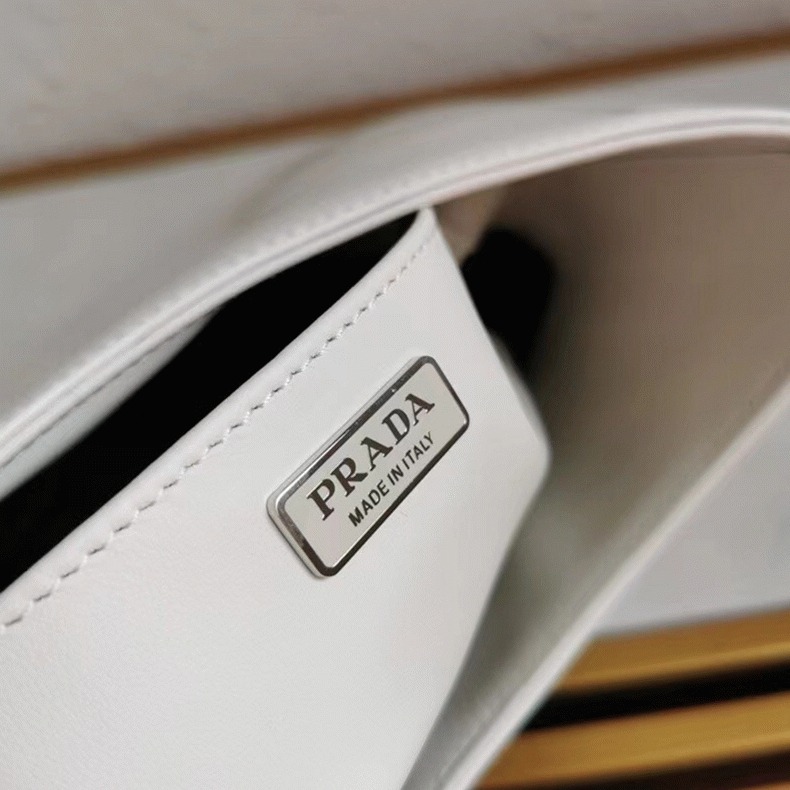 White Prada Cleo Small Bag Best Replica angle 5