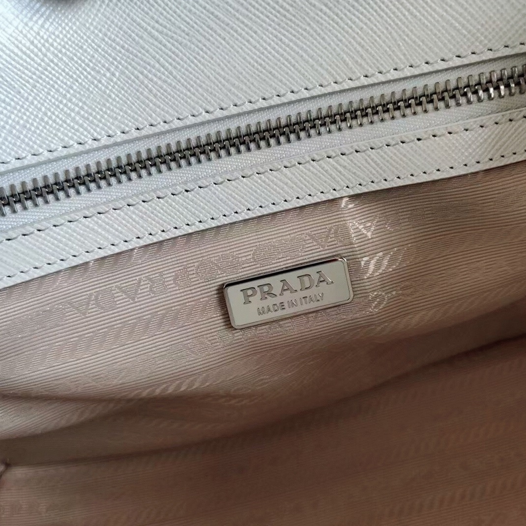 White Prada Galleria Mini Bag Fake angle 3