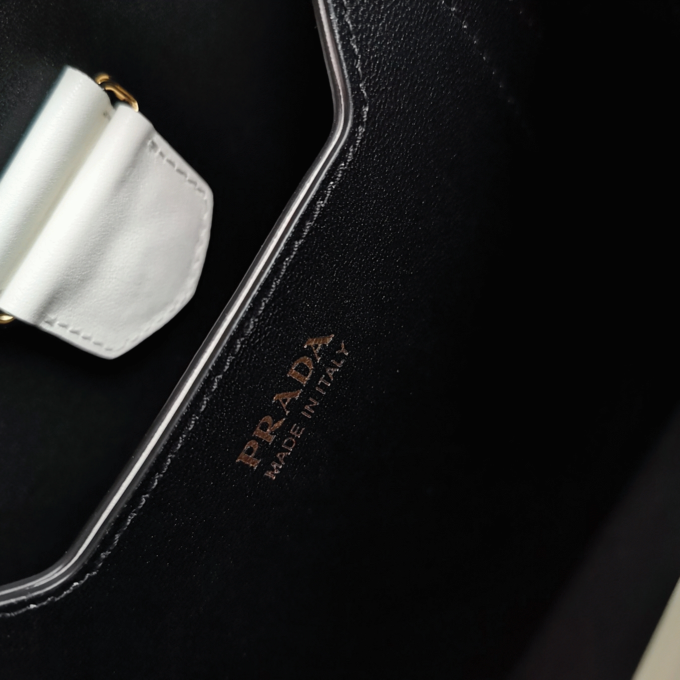 White Prada Medium Panier Bag Replica angle 5