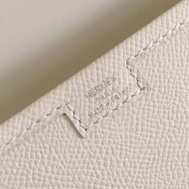 White fake Hermes Jige Elan clutch bag angle 4