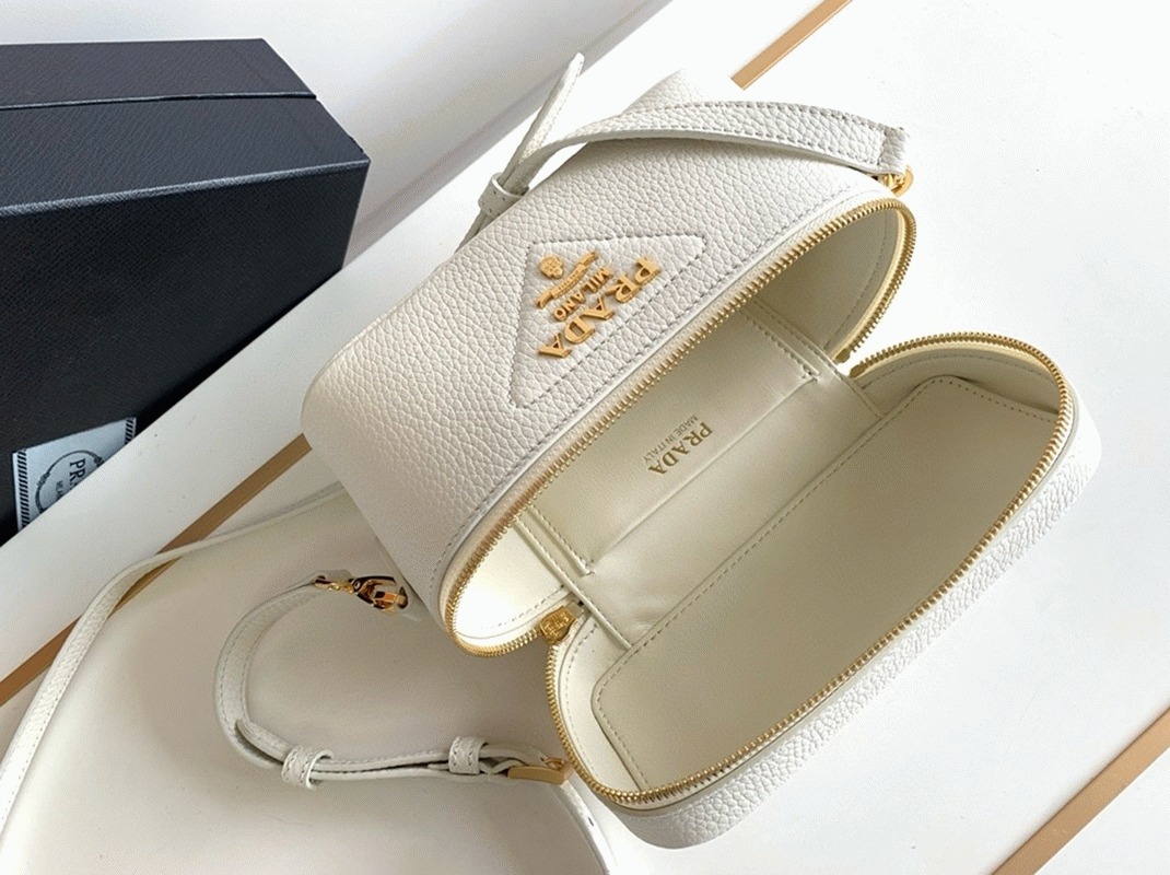 Prada Mini Vanity Bag Knockoff in White angle 2