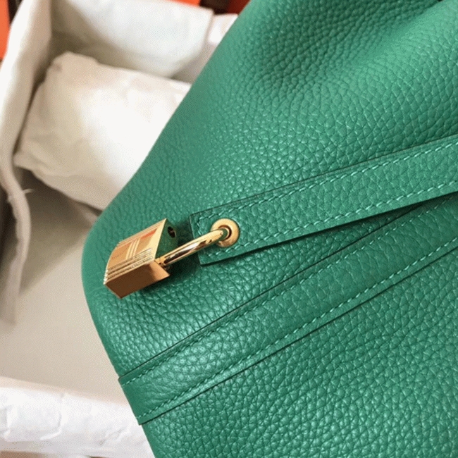 Vert vertigo designer replica Hermes Picotin Lock 22cm handbag angle 5