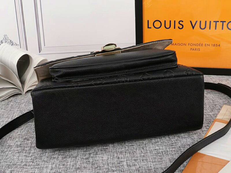 Louis Vuitton Monogram Empreinte Marignan Bag In Black angle 3