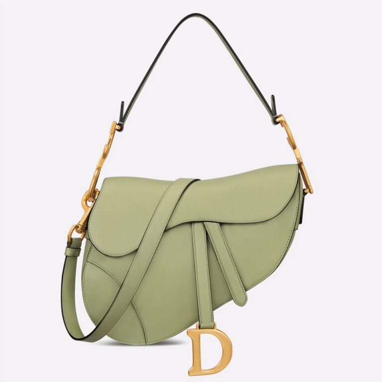 Dior Saddle Bag with Strap Imitation in Ethereal Green Grained Calfskin