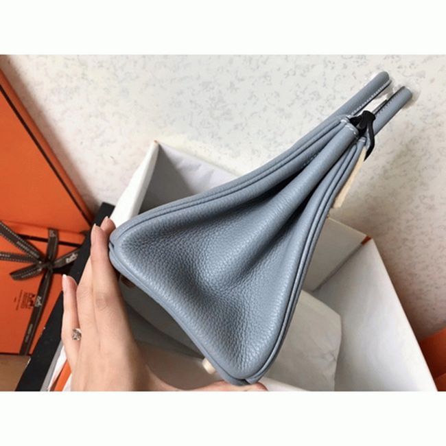 Hermes Birkin 25cm Blue Lin High-End Copy angle 3